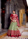Green Colour Tussar Silk With Ikkat Print Lehenga With Blouse Dupatta LNB 1246